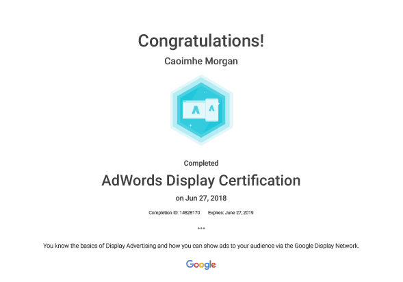 Adwords Display Certification