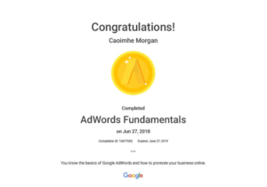 Adwords Fundamentals Certification