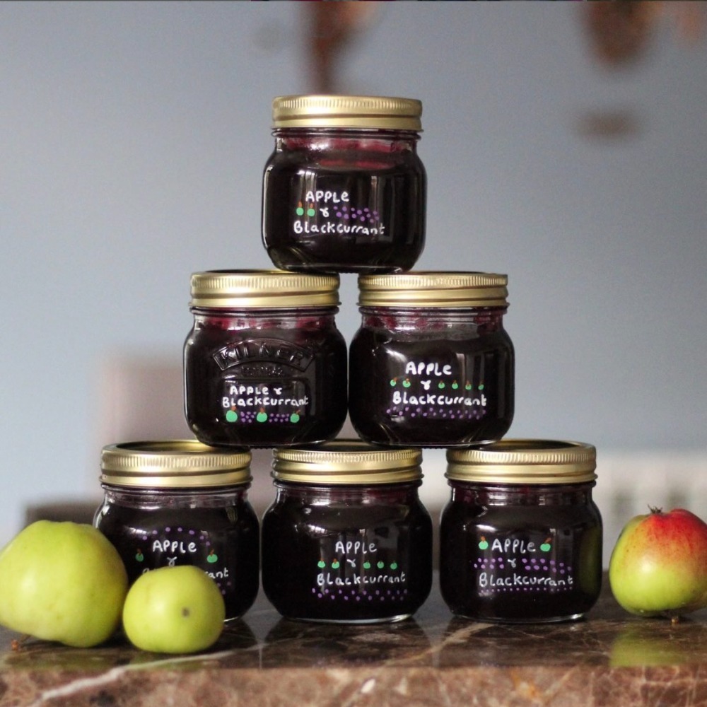 Homemade apple and blackcurrant jam from Orchard 51